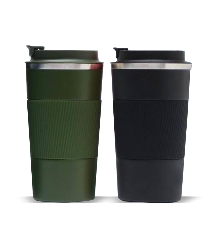 Stainless Steel Travel Mug With Silicon Tumbler - MEGNUS